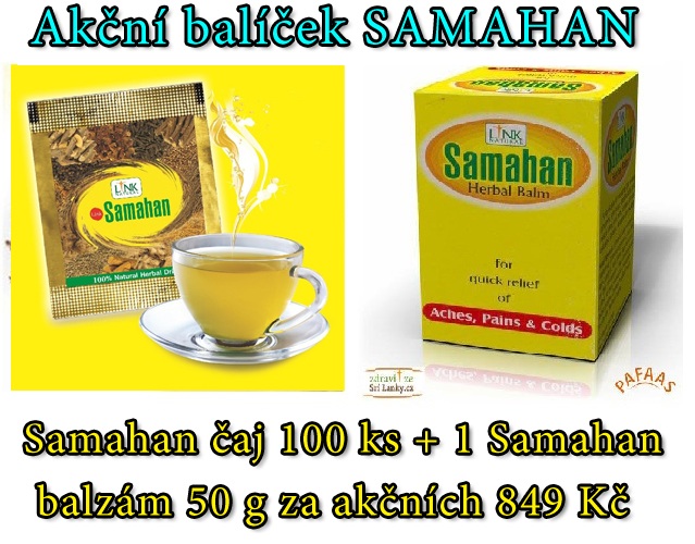 Samahan - bylinný čaj (balení 100 ks) + 1 x Samahan balzám 50g | Zdraví ze  Srí Lanky